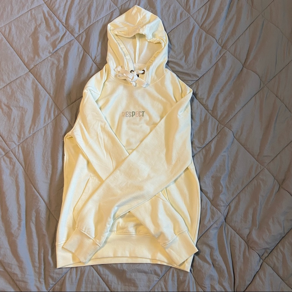 Respect Hoodie White Size Medium